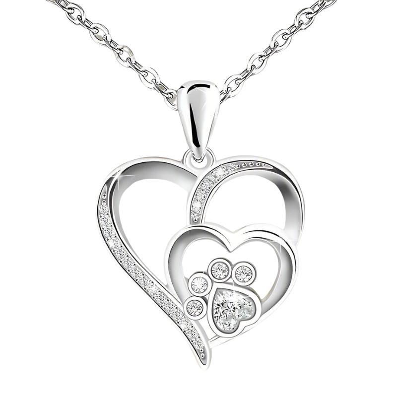 Inolt - Paw & heart necklace in silver