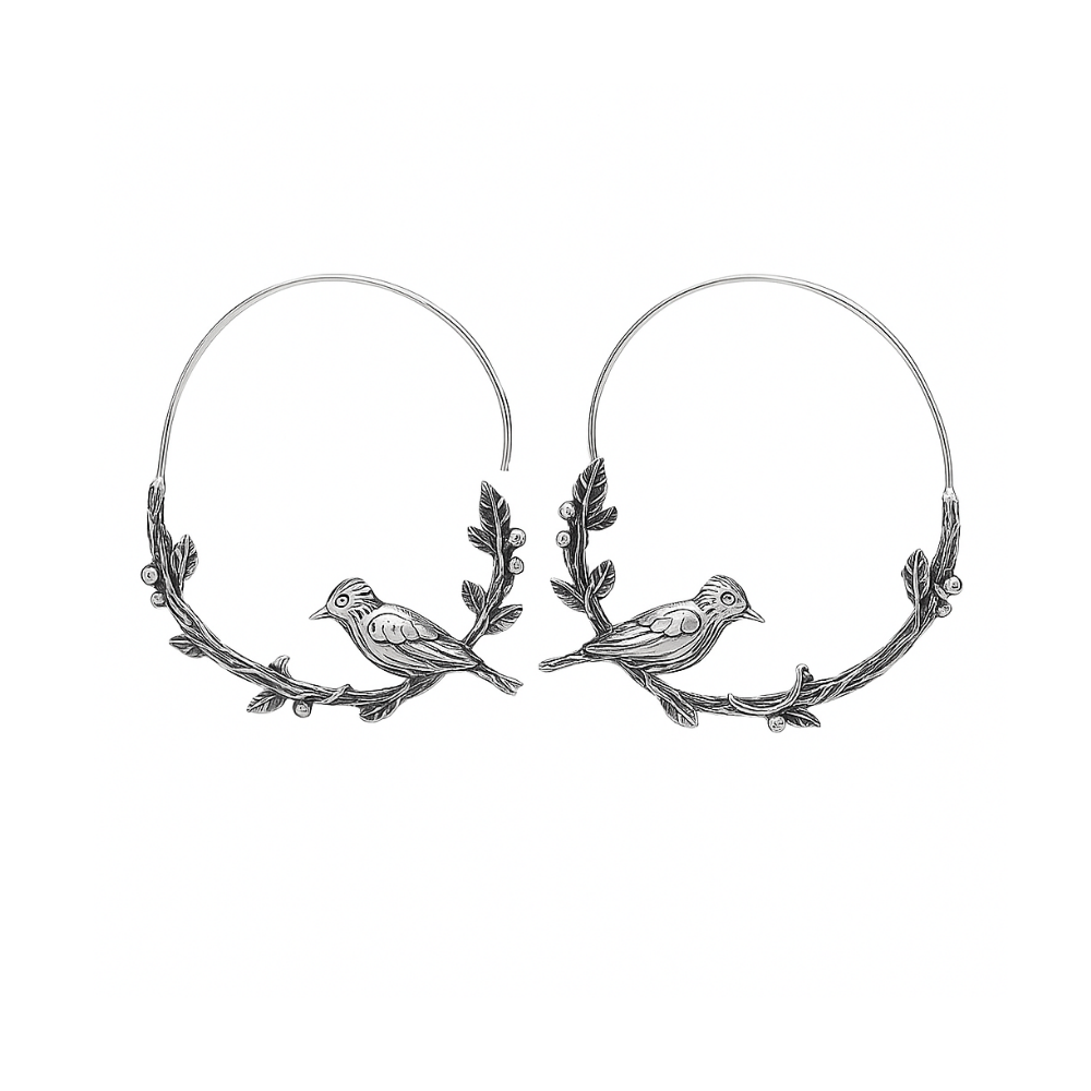 Hallie - Vintage bird earrings with timeless charm | Silver