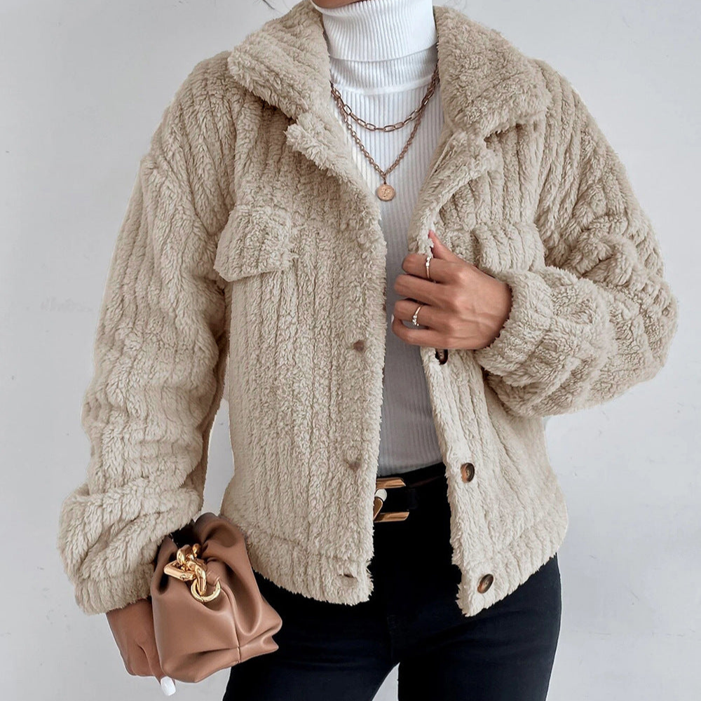 Emely - Flauschige Damenjacke aus Teddyfell