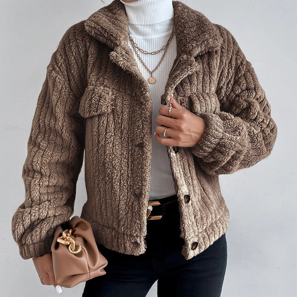 Emely - Flauschige Damenjacke aus Teddyfell