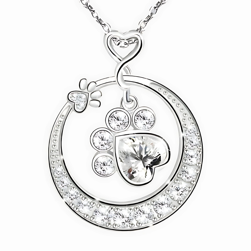 Seaton- Delicate paw necklace in silver