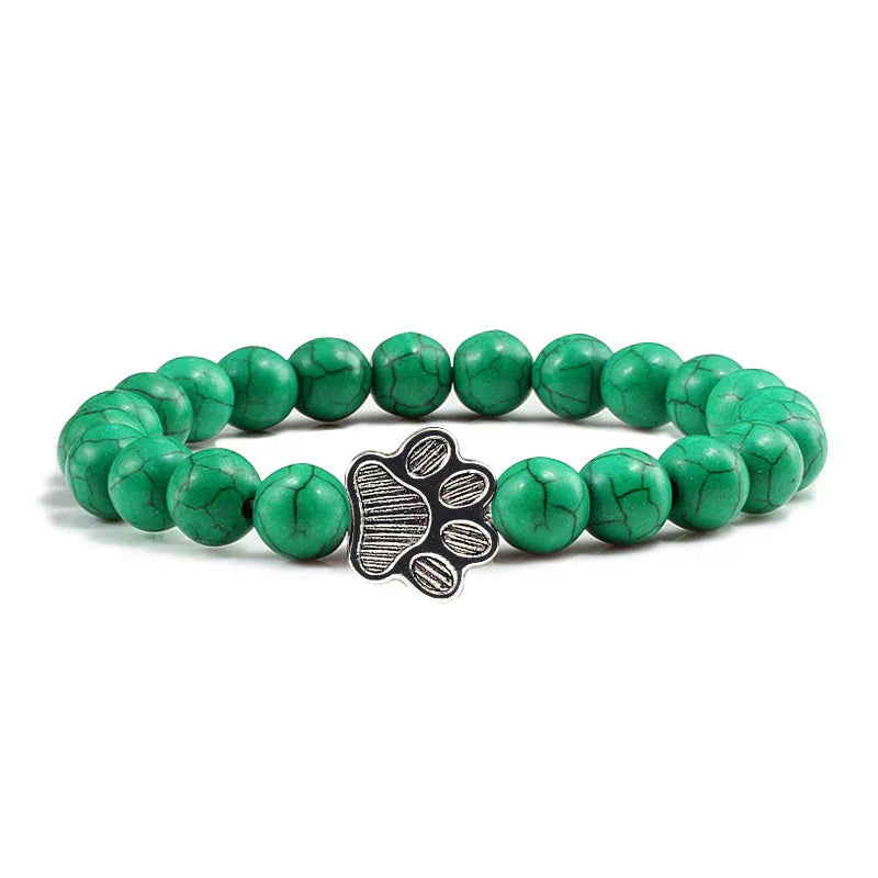 Finley - pearl bracelet with paw trailer | Silver