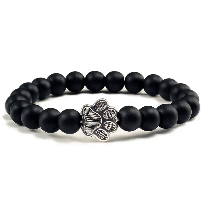Finley - pearl bracelet with paw trailer | Silver