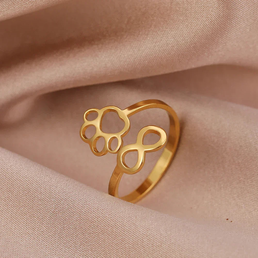 Chloe - Adjustable infinity paws made of silver and gold