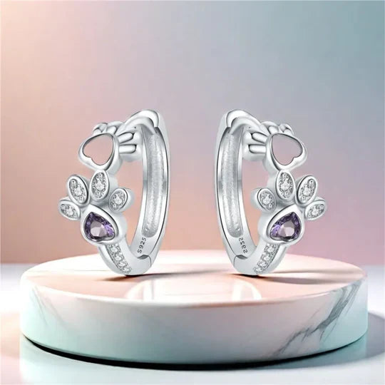 Gracie - Patte Huggie earrings made of silver