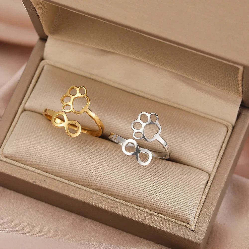 Chloe - Adjustable infinity paws made of silver and gold