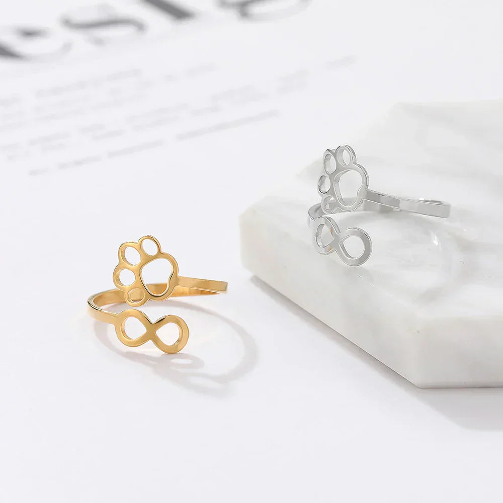 Chloe - Adjustable infinity paws made of silver and gold
