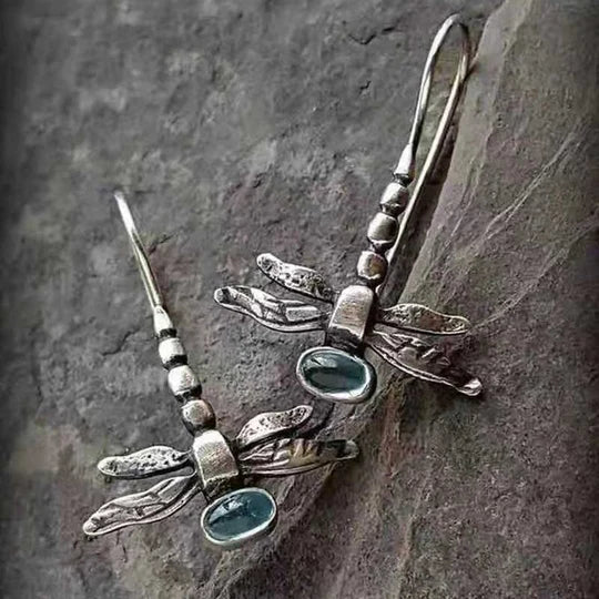Esme - Vintage dragonfly earrings made of silver