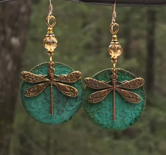 Vintage dragonfish earrings in gold - Rosalie