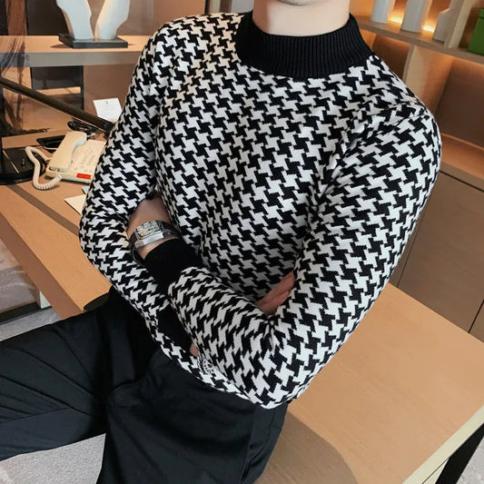 Max: Stilvoller Herrenpullover im Karomuster – Eleganter Komfort für Kalte Tage-1