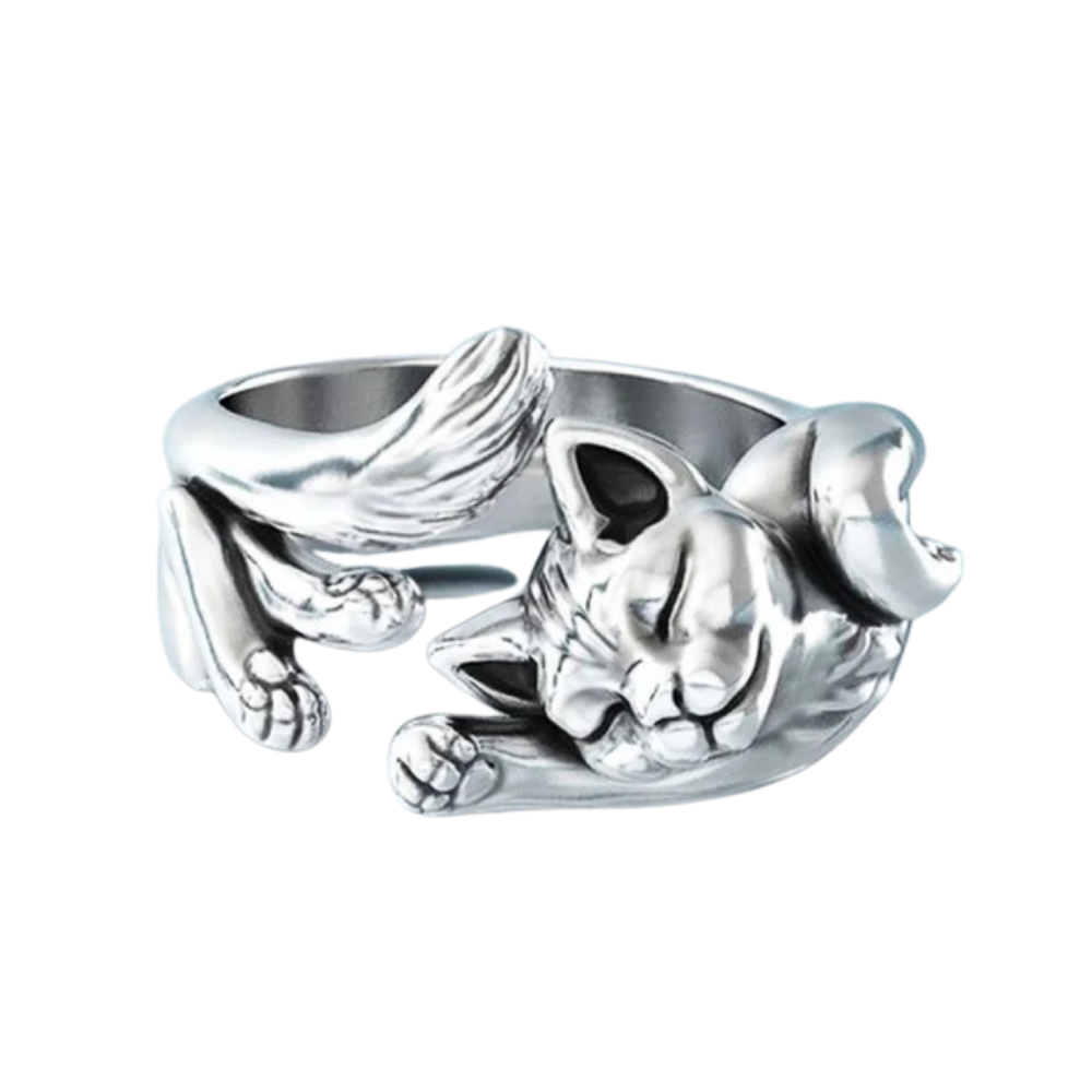 Ariel -silver vintage cat ring | Silver
