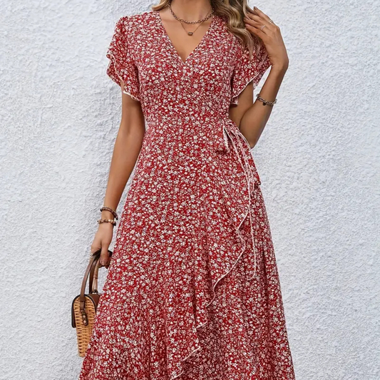 Lylia – Feminines Wickelkleid mit Blumenmuster für Damen – Festliche Kleider für den Sommer-1