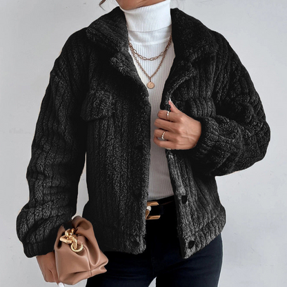 Emely - Flauschige Damenjacke aus Teddyfell