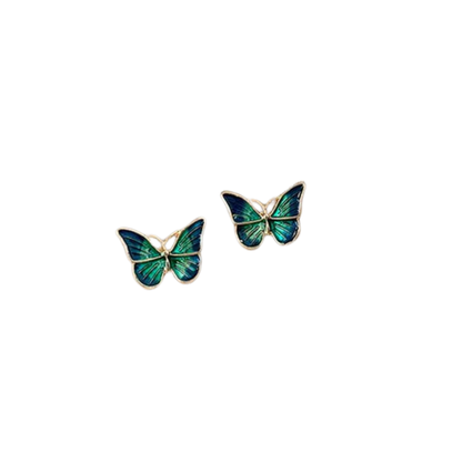 Abbie - Butterfly earrings with blue enamel