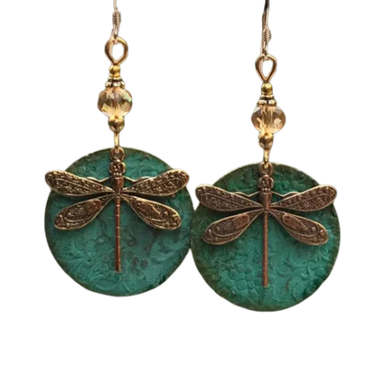 Vintage dragonfish earrings in gold - Rosalie