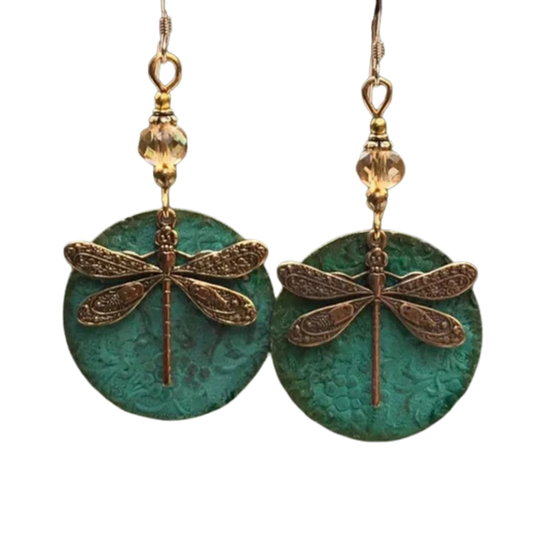 Vintage dragonfish earrings in gold - Rosalie