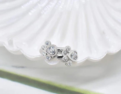 Shayla - Pfoten-Huggie-Creoles | Silver