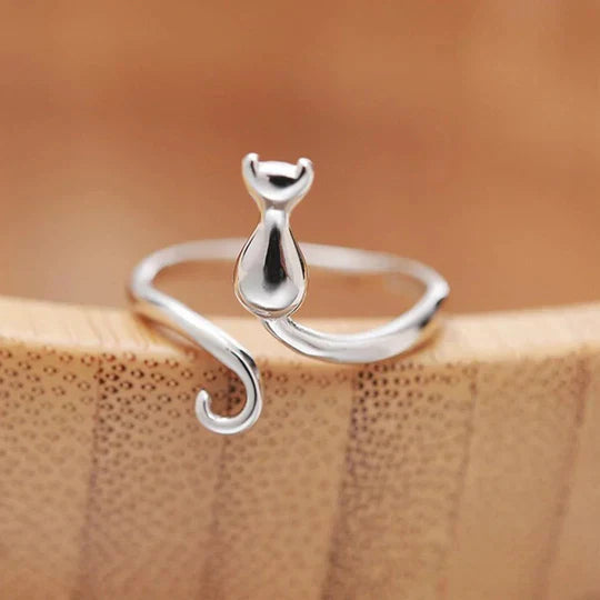 Boyle - Open vintage cat ring | Silver