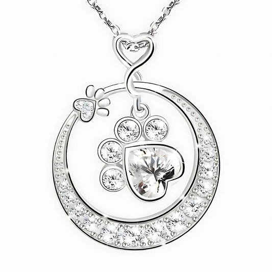Seaton- Delicate paw necklace in silver