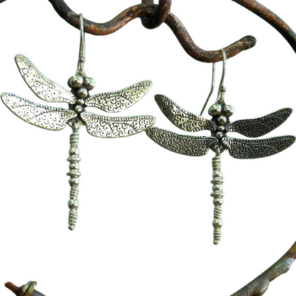 Zuri - Vintage dragonfly earrings made of silver