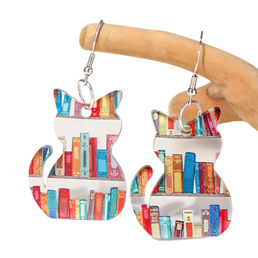 Sutton - Colorful vintage tissue earrings | Silver