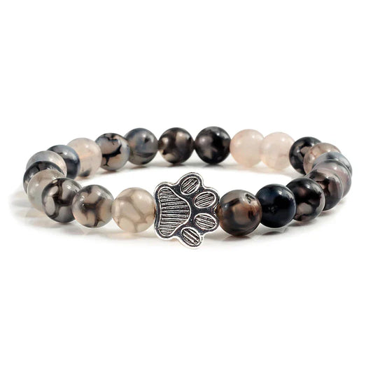 Finley - pearl bracelet with paw trailer | Silver