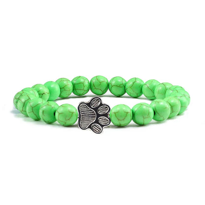 Finley - pearl bracelet with paw trailer | Silver