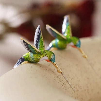 Unique, creative colibri earrings - Nevin | Silver