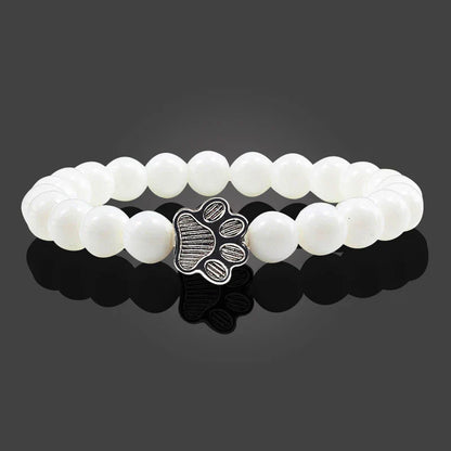 Finley - pearl bracelet with paw trailer | Silver