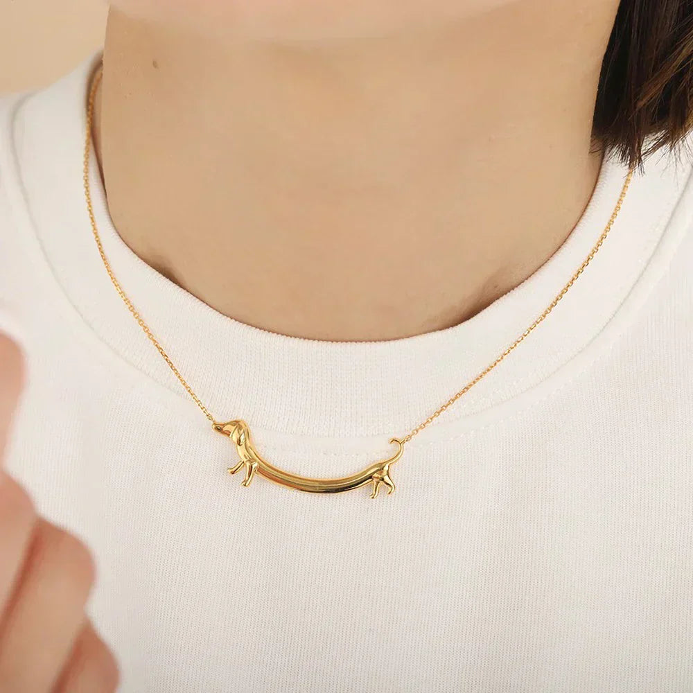 Gold-Tone Dachshund Necklace 4