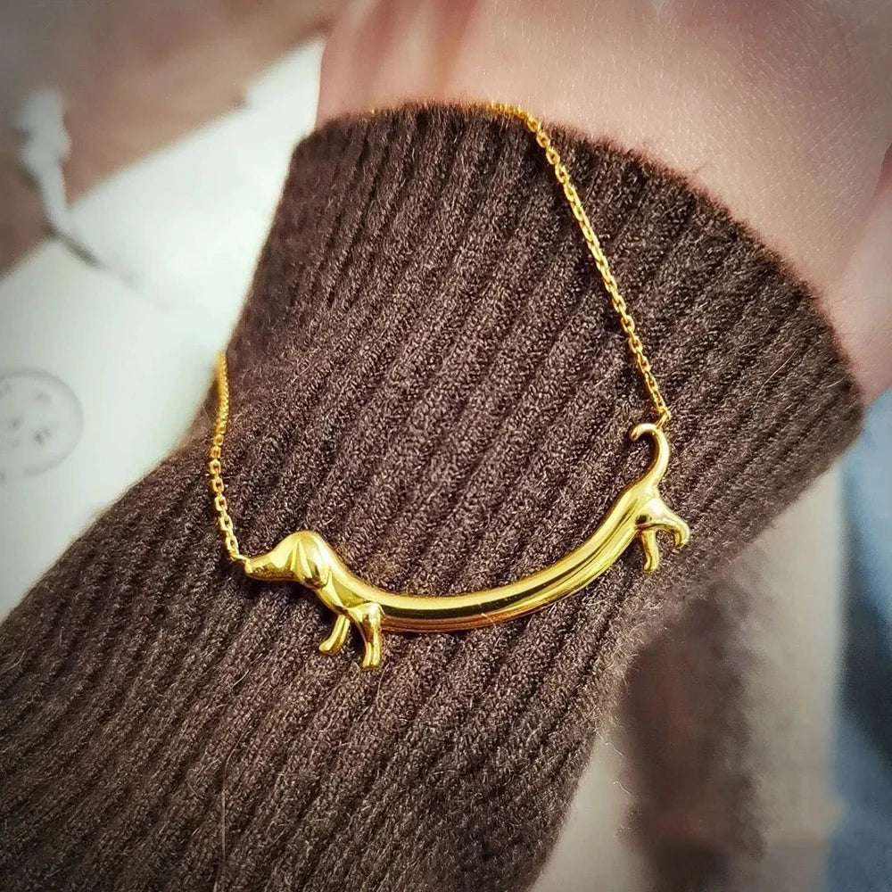 Gold-Tone Dachshund Necklace 3