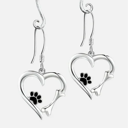 Yaritza- silver drop earrings with heart