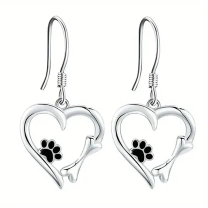 Yaritza- silver drop earrings with heart