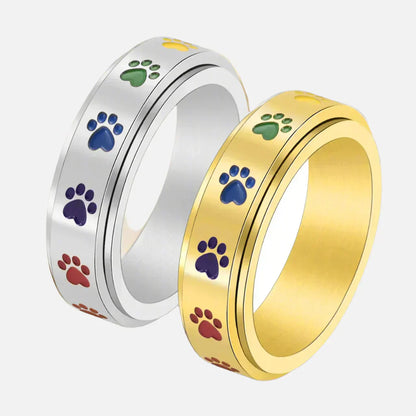 Thea - Rotatable anti-stress ring | Silver and Gold