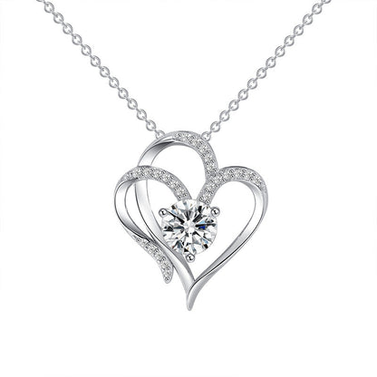 Adjustable Women’s Necklace – Double Heart Design with Sparkling Zirconia 6