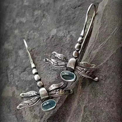 Esme  - Vintage dragonfly earrings made of silver