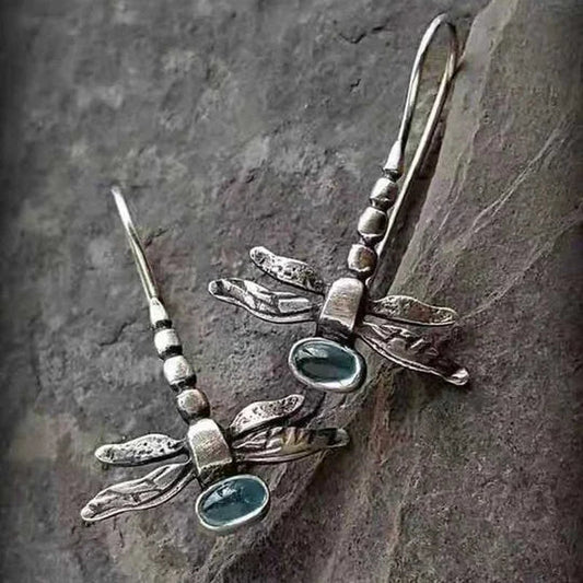 Esme  - Vintage dragonfly earrings made of silver