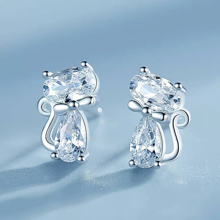 Ivy- Vintage tissue earrings with zirconia | Silver