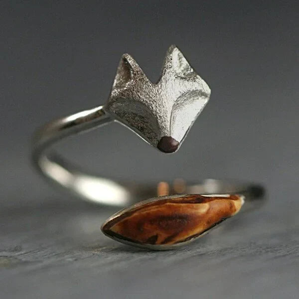 Segal - Open vintage fox ring | Silver
