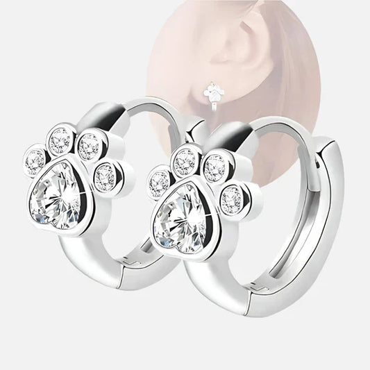 Shayla - Pfoten-Huggie-Creoles | Silver